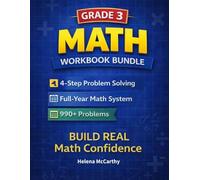 Grade 3 Math Workbook Bundle: Full-Year Practice + Word Problems: 4-Step Problem Solving | 990+ Problems | Addition, Subtraction, Multiplication, ... Key Included (Grade 3 SmartSteps Math Series)