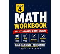 Grade 4 Math Workbook: Full-Year Math System with 8 Units, Word Problems, Multi-Step Practice, Mid-Year & Final Tests, and Complete Answer Key (Grade 4 SmartSteps Math Series)