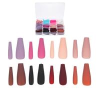 GRADENEVE 1 caja Kit de Uñas Postizas Mate con Extraíbles Puntas Largas de Ballet para Manicura DIY Niñas y Profesionales Color Puro Elegante para Salón y Uso Doméstico