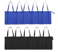 GRADENEVE 10 Bolsas Térmicas Aislantes Reutilizables con Cremallera y Asas Resistentes, Tamaño Medio, Negro y Azul, para Conservar Alimentos Fríos y Calientes en Compras, Camping