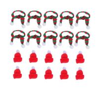 GRADENEVE 10 Juegos Mini Sombreros Navideños y Bufandas Tejidas Accesorios DIY para Decoración de Botellas de Vino Sombreros Pequeños para Muñecos y Manualidades Festivas