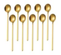 GRADENEVE 10 Piezas Cucharas de Acero Inoxidable para Postres y Café Cucharillas Reutilizables con Mango Ergonómico Utensilios Prácticos para Servir y Remover Té Azúcar Helado y Pasteles