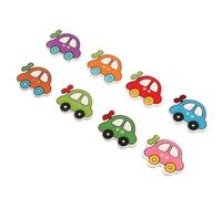 GRADENEVE 100 Botones de Madera para Coser Diseño de Coche, Creativos y Fáciles de Pegar para Manualidades y Decoraciones Navideñas