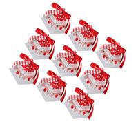 GRADENEVE 30 Cajas de Papel Navideñas Rojas para Dulces con Cintas, Diseño Clásico de Navidad, Ideales para Fiestas Soporte para Mesas de Boda