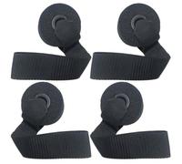 GRADENEVE 4 Piezas Anclaje de Puerta para Entrenamiento Banda de Resistencia Negra, Material PVC Resistente y Almohadilla Gruesa para Ejercicios en Casa