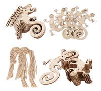 GRADENEVE 50 Juegos de Recortes de Madera sin Terminar para Proyectos de Arte y Decoración del Hogar Accesorios DIY y Acabado Rústico