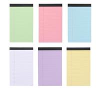 GRADENEVE 6 Piezas Cuaderno de Notas Portátil Hojas Rayadas y Diseño Fácil de Arrancar, 30 Hojas por Cuaderno, Papel Resistente al Sangrado de Tinta, Adecuado para Estudiantes y Color