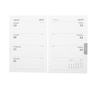 GRADENEVE 64 Hojas Recambio de Planificador Semanal A5 6 Agujeros, Papel Blanco Portátil para Trabajo y Viajes, Diseño de 6 Anillos, Mes 1 2027 a Diciembre 2027