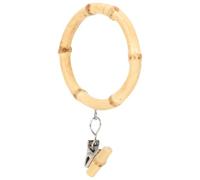 GRADENEVE Anillos para Cortinas Clip Antideslizante de Bambú Natural, Diseño Redondo Dientes, para Colgar Cortinas de Ducha y Ventana, Resistentes y Decorativos, Uso en Baño y Hogar