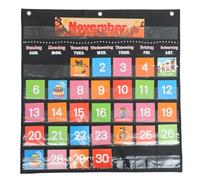 GRADENEVE Calendario de Pared para Aula Inglés de Tarjetas Educativas Colgantes Herramienta Didáctica para Aprender Meses Semanas y Días Decoración Colorida