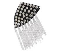 GRADENEVE Charretera Borlas y Remaches Plateados, Accesorio de Ropa Vintage para Blazer y Uniforme, 1 Pieza, Diseño Punk Cadena de Eslabones para Fiestas y Eventos