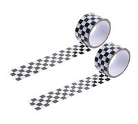 GRADENEVE Cinta Adhesiva para Cajas de Embalaje 2 Rollos en Tonos Oscuro y Claro Patrón de Cuadros, 15 M X 4,8 Cm, Cinta de Sellado Multifunción para Embalaje, Envío y Manualidades