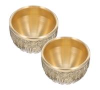 GRADENEVE Cuencos de Latón Dorado y Almacenamiento para Decoración de Escritorio 2 Piezas Diseño Exquisito que Atraen Buena Suerte Hogar y Regalos