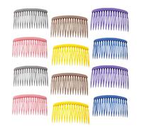 GRADENEVE de 8 Cm de Plástico y Resina 12 Peines Laterales para Peinar el Cabello Diseño Elegante, 16 Dientes Curvos Peinado Firme y Estilizado Color Aleatorio