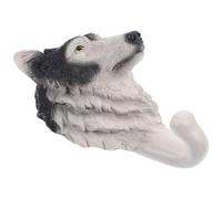 GRADENEVE Gancho Decorativo Perchero Único y Funcional Forma de Lobo de Resina para Pared que Ahorra Espacio y Tiene Larga Duración, Adecuado Hogar
