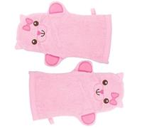 GRADENEVE Guantes de Baño Fácil de Limpiar y Secar de Algodón 2 Piezas con Diseño de Figuras Adorables Ideales para Masajes para Bebés y Baño Diario