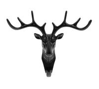 GRADENEVE Juego de 4 Ganchos de Pared Forma de Cabeza de Ciervo Negros, Autoadhesivos, Fáciles de Instalar para Organizar Pequeños Objetos Hogar