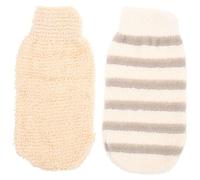 GRADENEVE Manoplas Exfoliantes de Baño de Lino 2 Piezas, Guantes Corporales de Doble Cara 21x11 y 22x12 Cm, para Exfoliación Suave y Limpieza Profunda, Aptos para Todo Tipo de Piel, Cuidado