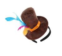 GRADENEVE Mini Sombrero de Copa Diadema Pequeña y Plumas de Colores, Accesorio Vintage para Fiestas, Tocado para Mujer y Niña, Adecuado para Cumpleaños y Eventos Temáticos