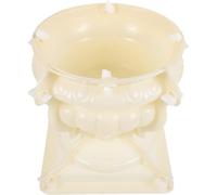 GRADENEVE Molde para Maceta de Estilo Europeo de Plástico Reutilizable y Lavable para Manualidades DIY Diseño de Columna Romana y Acabado Grueso Beige