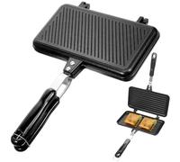 GRADENEVE Molde para Pan de Sándwich Doble Cara Antiadherente de Aluminio, Sartén para Tortillas y Gofres, Utensilio de Cocina Práctico para Uso Doméstico en Cocina de Gas