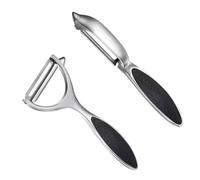 GRADENEVE Pelador de Cocina de Aleación de Zinc 2 Piezas (tipo T y Recto) Multiusos para Frutas y Verduras, Portátil, Ergonómico y Compacto, Adecuado para Patatas, Zanahorias y Pepinos