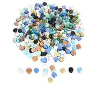 GRADENEVE Piedras Decorativas de Vidrio para Jarrones y Macetas, Resistentes a Manchas de Agua y Astillado, Forma Plana y Redonda, Ideales para Manualidades y Micro Paisajes Color Aleatorio