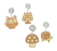 GRADENEVE Pinzas para Notas de Escritorio de Madera y Metal, Juego de 4 Unidades Diseño Simple y Estilo Mixto, Ideales para Exhibir Mensajes en Displays y Tiendas Estilo Varios estilos