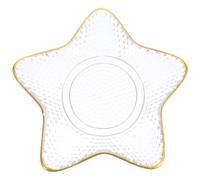 GRADENEVE Plato de Vidrio Forma de Estrella de Mar Dorado, Plato Decorativo para Dulces y Postres, Contenedor para Aperitivos, Adecuado para Hogar, Fiestas y Restaurante, Superficie Lisa