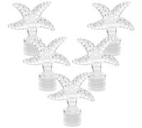 GRADENEVE Tapón de Botella de Perfume con Diseño Americano en Relieve Vintage Resistente y Elegante Cristal con Forma de Mar, 5 Piezas para Decoración del Hogar y Viajes