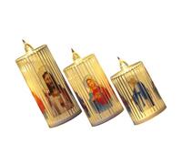 GRADENEVE Velas LED sin Llama Acrílicas 3 Piezas Tamaño Pequeño, Mediano y Grande Imágenes Religiosas, Lámpara Decorativa para Oración, Luz de Vela de Pascua y Decoración Navideña Segura