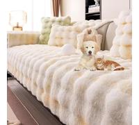 Gradient Color Plush Couch Cover Sofa Cover L Shape with Non-Slip Bottom Super Soft Warm Couch Slipcover for Dogs 1-4 Seats Sofa Seat Cover Wear-Resistant Washable,Pink,70*90cm/27.6*35.4in(Yellow,90*1