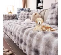 Gradient Color Plush Couch Cover Sofa Cover L Shape with Non-Slip Bottom Super Soft Warm Couch Slipcover for Dogs 1-4 Seats Sofa Seat Cover Wear-Resistant Washable,Pink,70*90cm/27.6*35.4in(1,90*180cm/