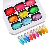 Gradient nailgelPalette - Solid Painting Pat gelSet With 9 Vibrant Colors, UV LED gelFor Home Salon Practice And Custom Manicure Creations | Beauty Art Concept, Daily nailStyling
