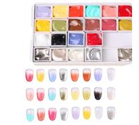 Gradient Painting Gel - 24 Color Patting Nails Gel Set | Gradient Matte NailPaint Pigment Palette | Soļid Nails Poliśh Gels Kit For Manicure Design Beginner Salon Home Use