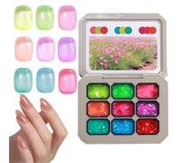 Gradient Painting Gel - 9-Color Gel Nail Polish Art Kit for Beginners | Sculpting Solid Glue for Nail Design | Easy Nails Art for Women Salon Travel Home with Colleagues, Family, Friends