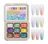 Gradient Painting Gel, Patting Nail Gel, 9-Color Manicure Art Palette, Creative Design Accessory for Women, Girls, Beginners, Enthusiasts, Stylist, Home, Daily Use, 22.5g