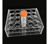 Gradilla de tubos de centrífuga de vidrio transparente for tubos de ensayo de 50 ml, 100 ml y 250 ml - Soporte de PMMA for laboratorios escolares(100ml 10holes)