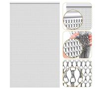 Gradleen Cadena Mosquitera Gris 90 * 210cm Aluminio Metal Mosquitera Cortina para Control de Insectos Voladores,Mantiene Fuera Insectos,Moscas,Avispas,Mosquitera de Doble Gancho