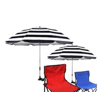 GRADNMEI - Paquete de 2 paraguas para silla con abrazadera, 46 pulgadas UPF 50+ con clip para patio, sillas de playa, sillas de ruedas, carritos de golf (2 unidades a rayas B)