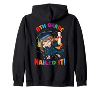 Graduación de 8vo Grado Chica Dabbing Class Nailed it Grad Sudadera con Capucha