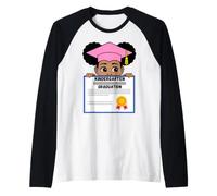 Graduación de jardín de Infantes, niña Negra, Escuela, niñas, niños pequeños Camiseta Manga Raglan