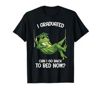 Graduación de rana divertida I Graduated Can I Go Back To Bed Now Camiseta