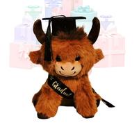 Graduación Peluche Animal | 25 Centímetro Bovino Recuerdo - de peluche,Especial Para Mujeres, Hombres Y Niños Diploma Kindergarten High School Universidad Y Colegio