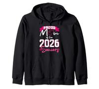 Graduación Senior de Clase de 2026 Divertida Mamá de Dos Mayores Sudadera con Capucha