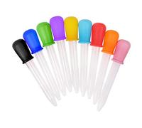 Graduadas de Líquido,9 Pack 5 ML Goteros Líquidos de Silicona y Plástico Pipetas Cuentagotas con Bombilla Punta para Moldes de Caramelo Chocolate Gummy(Multicolor)