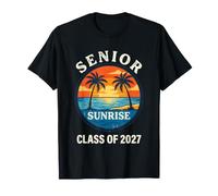 Graduado Senior Sunrise Class of 2027 Beach Sunset Camiseta