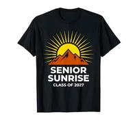 Graduado Senior Sunrise Class of 2027 Mountain Sun Camiseta