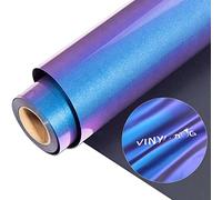 Gradual Heat Transfer Vinyl Purple to Blue Chameleon Vinyl 12x20 inch by 2 Sheets with Iron and Heat Press Gradient Change Color HTV for T-Shirt and Garment