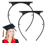 Graduate Cap Hairpiece - Headband Insert Set, Party Photo Prop Hair Hoop, Reusable 2-Pack | Suitable for Graduation Events Bachelor Parties School Celebrations Hairstyle Stabilizer Secure Accessory
